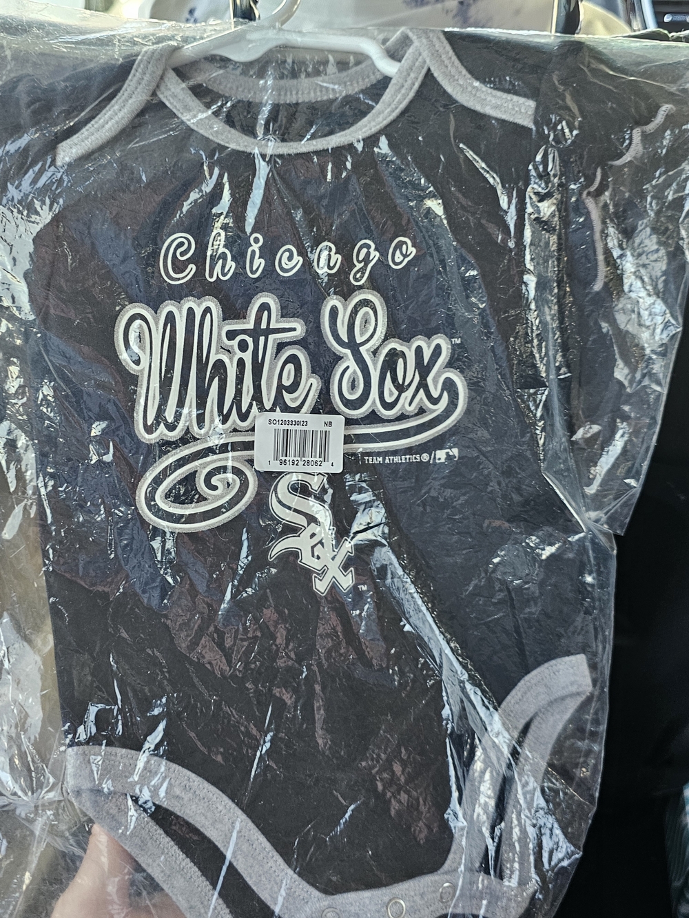 Chicago White Sox Black Baby Bodysuit with Gray Trim